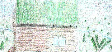 Alaska cabin drawing